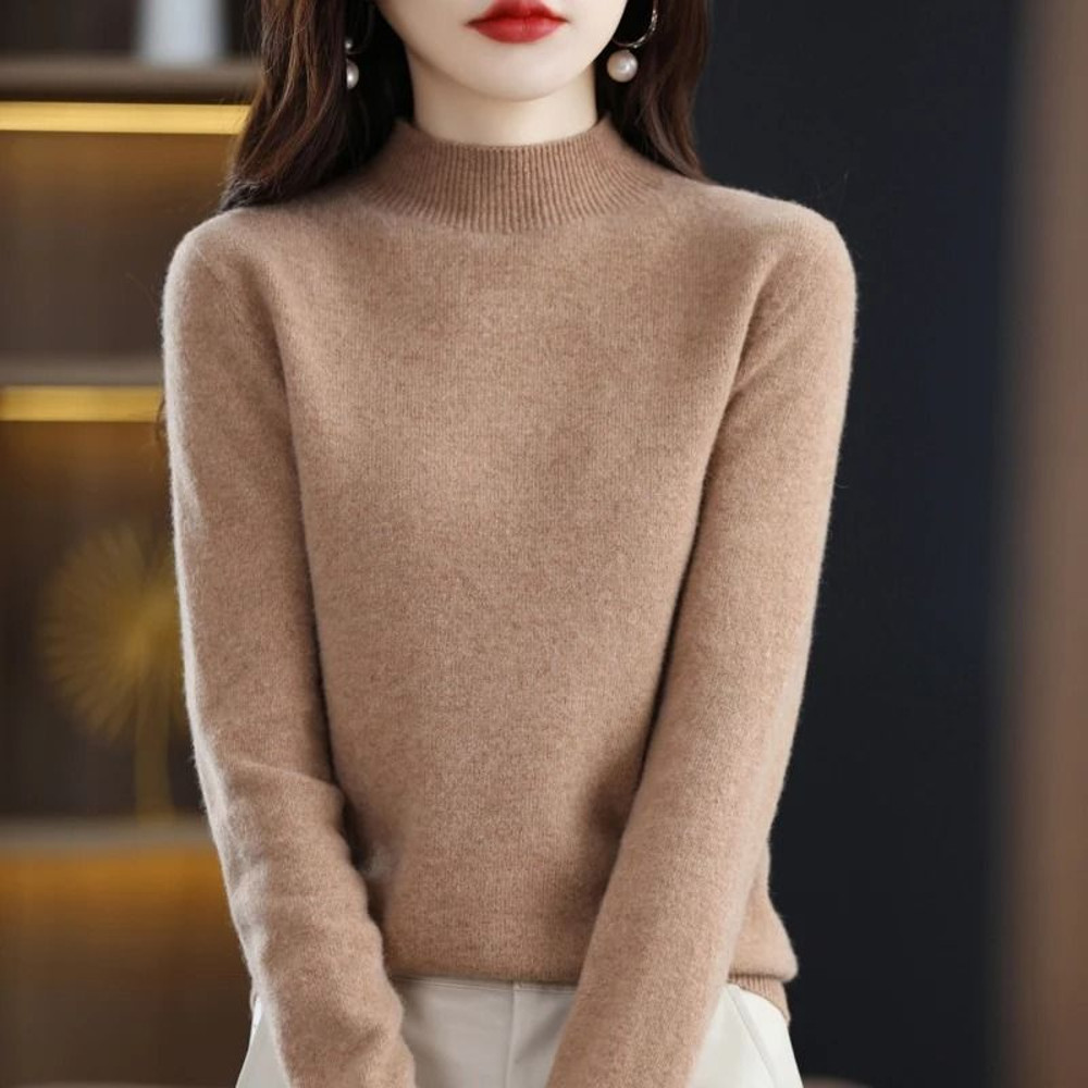100 Percent Pure Wool Half Neck Pullover Autumn Winter Cashmere Sweater 21