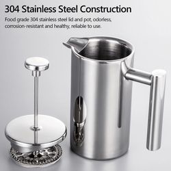 french press pot stainless steel double walled insulated coffee maker