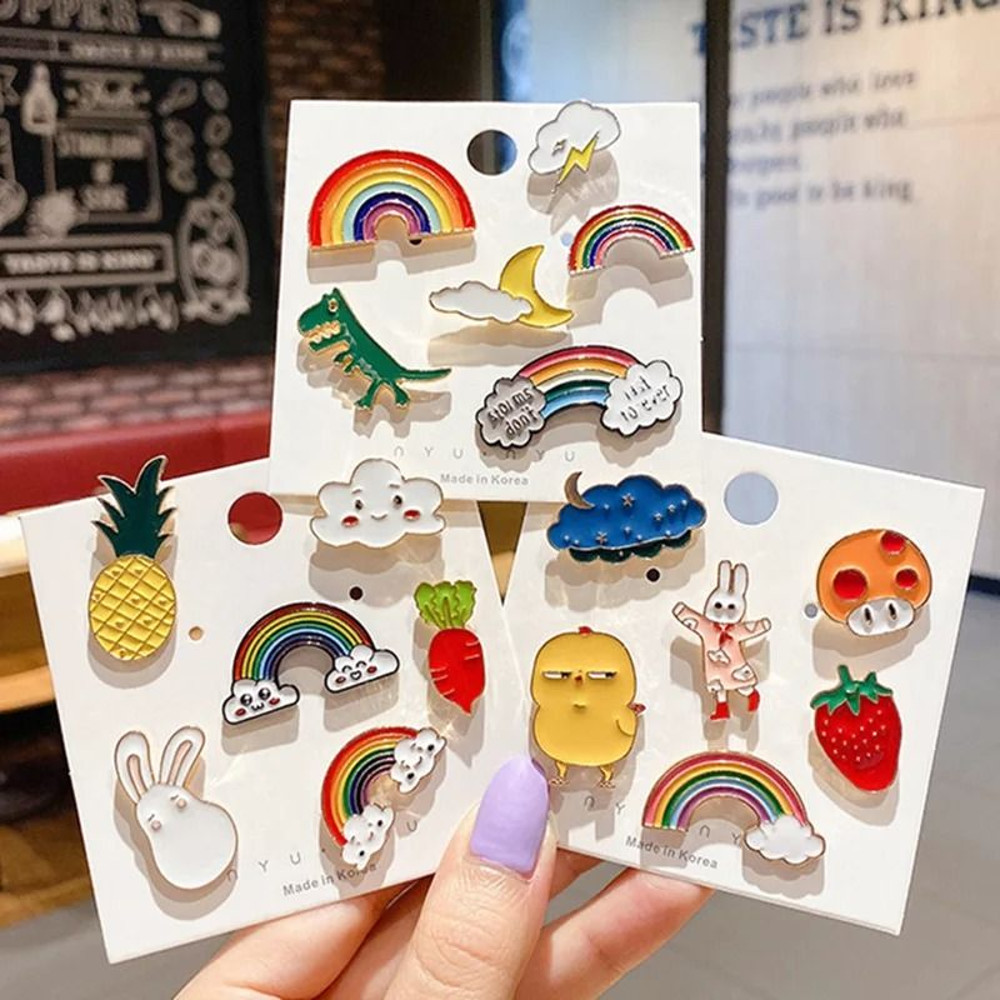 Enamel Pin Badge Set Cute Animal Plant Brooches 10 20 30 40 50 Pieces 1