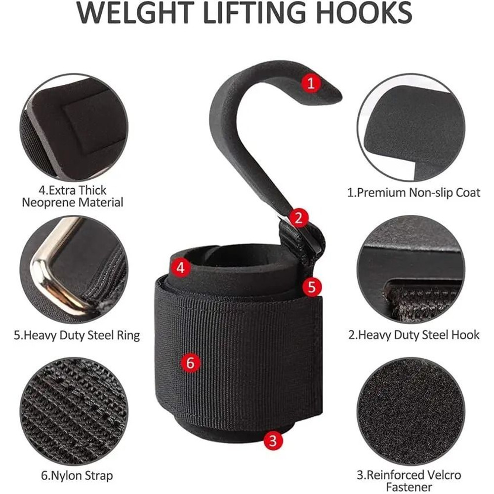 Weight Lifting Hook Grips With Wrist Wraps For Gym And Pull Ups 2