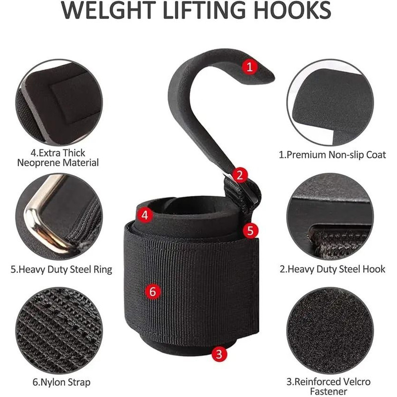 Weight Lifting Hook Grips With Wrist Wraps For Gym And Pull Ups 2