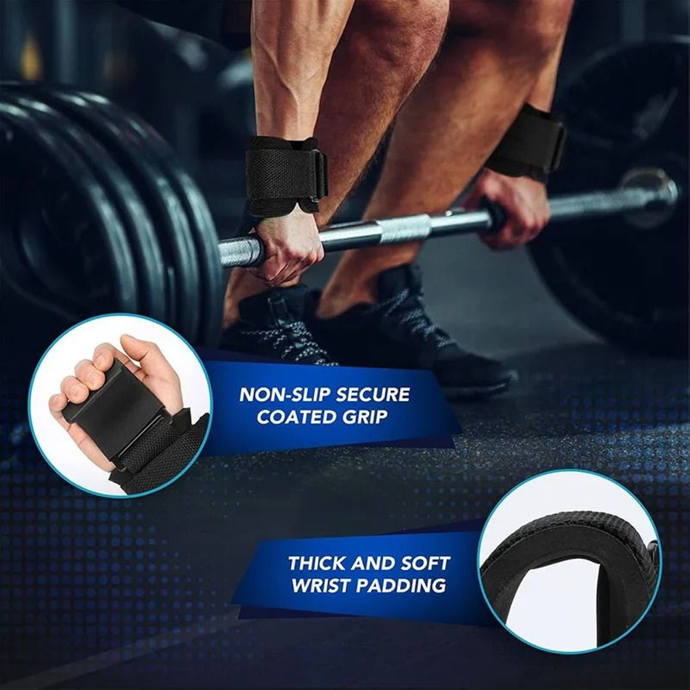 Weight Lifting Hook Grips With Wrist Wraps For Gym And Pull Ups 4