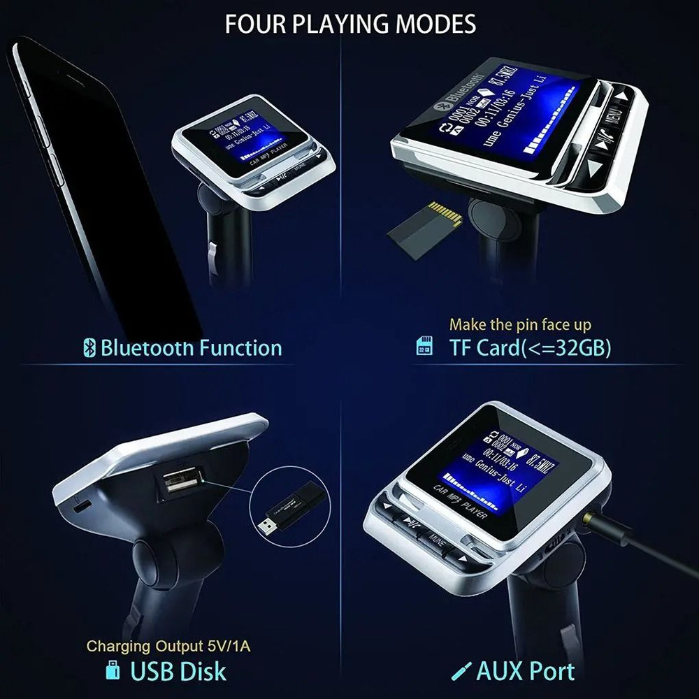 FM12B Bluetooth Car MP3 Player With LCD Display And FM Transmitter 3