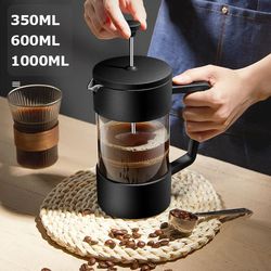 french press coffee maker with borosilicate glass for hot and cold brewing