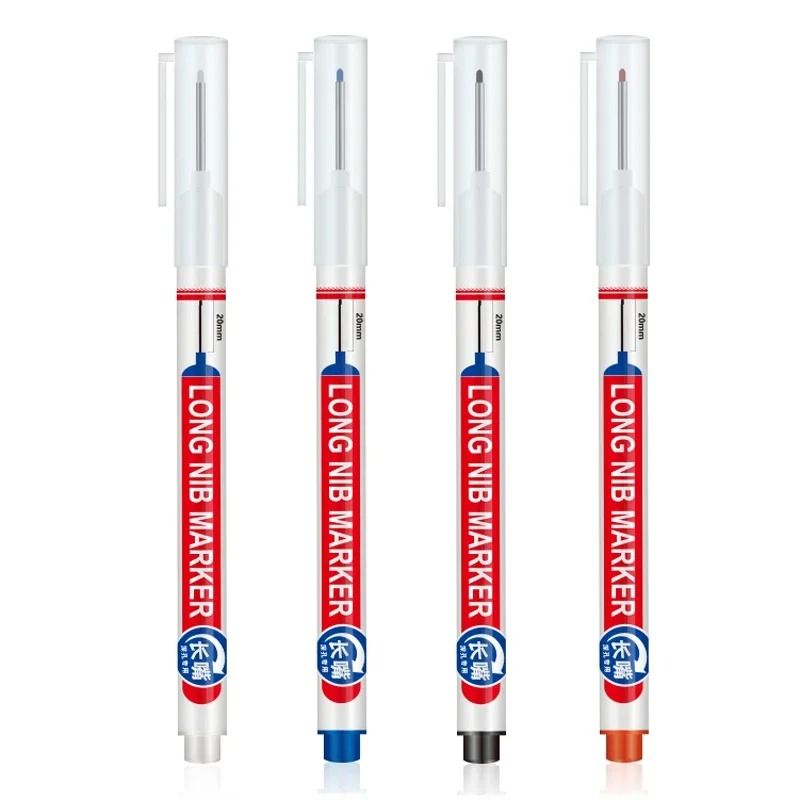 Deep Hole Long Nib Marking Pens For Metal Wood And Multi Surface DIY Use 4 Pack Waterproof Fine Tip 10