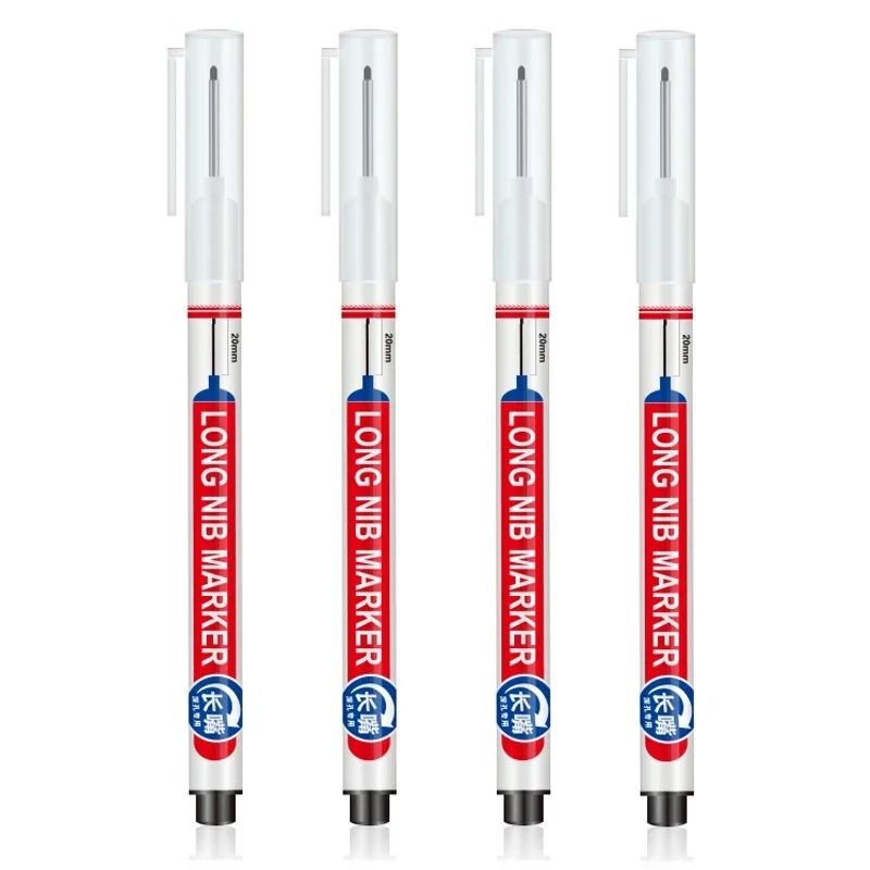 Deep Hole Long Nib Marking Pens For Metal Wood And Multi Surface DIY Use 4 Pack Waterproof Fine Tip 6