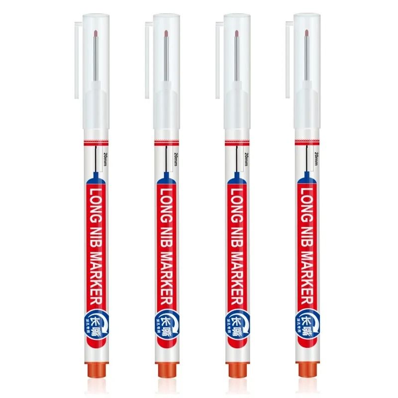 Deep Hole Long Nib Marking Pens For Metal Wood And Multi Surface DIY Use 4 Pack Waterproof Fine Tip 8
