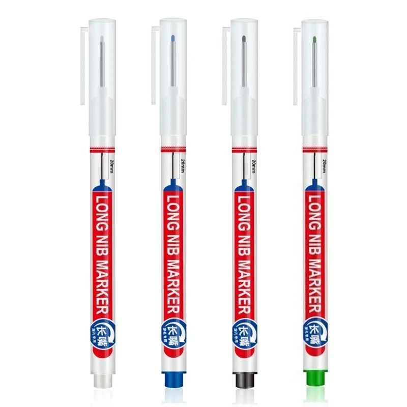 Deep Hole Long Nib Marking Pens For Metal Wood And Multi Surface DIY Use 4 Pack Waterproof Fine Tip 11