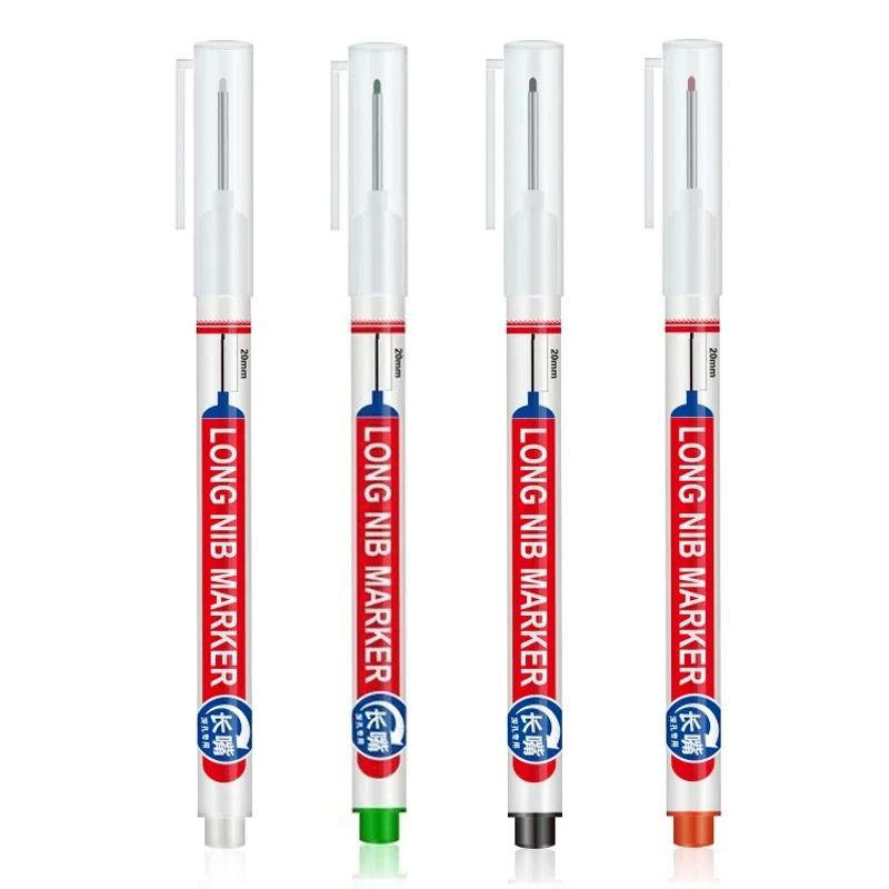Deep Hole Long Nib Marking Pens For Metal Wood And Multi Surface DIY Use 4 Pack Waterproof Fine Tip 13