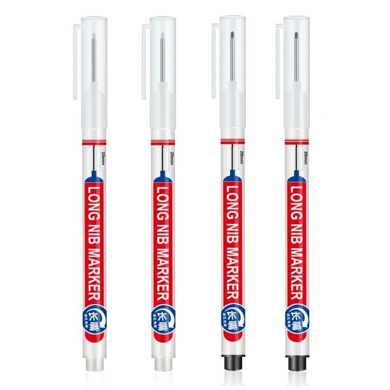 Deep Hole Long Nib Marking Pens For Metal Wood And Multi Surface DIY Use 4 Pack Waterproof Fine Tip 15