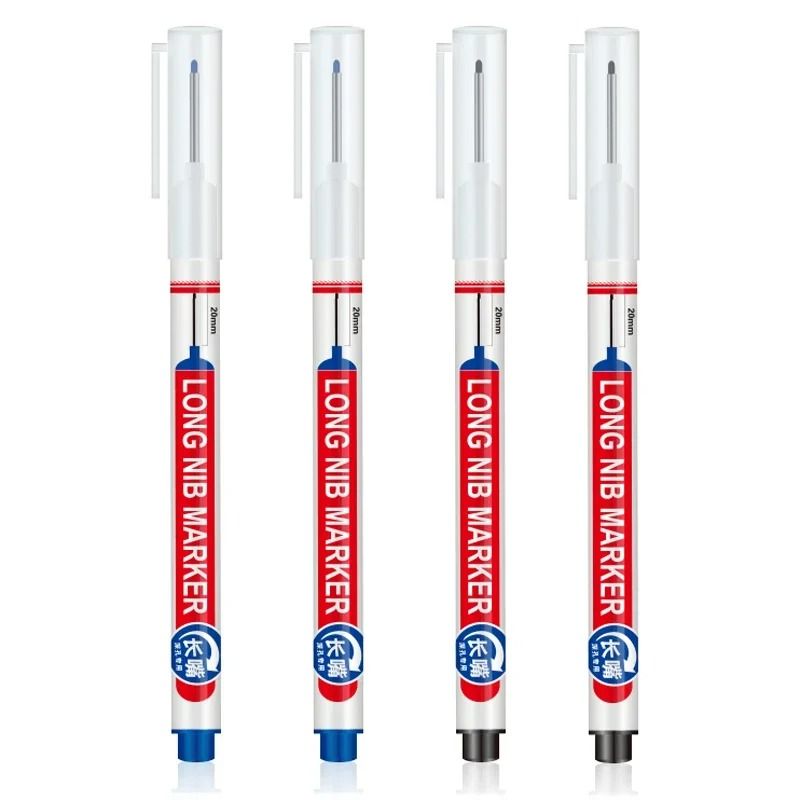 Deep Hole Long Nib Marking Pens For Metal Wood And Multi Surface DIY Use 4 Pack Waterproof Fine Tip 19