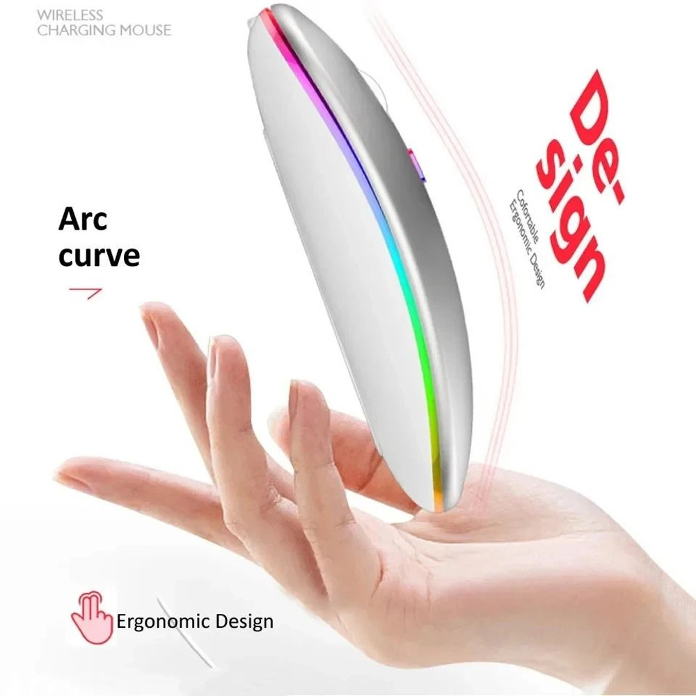 Rechargeable Silent Wireless Mouse With LED Backlit And Dual Mode 2