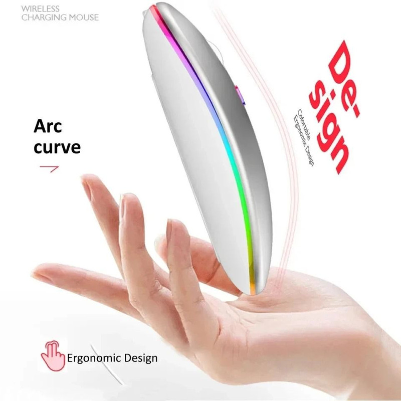 Rechargeable Silent Wireless Mouse With LED Backlit And Dual Mode 2