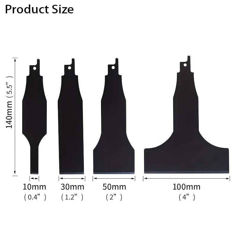 Heavy Duty Four Piece Reciprocating Saw Scraper Blade Set For Tile Putty Wood Wall Cleaning 1
