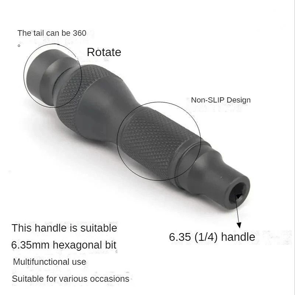 Precision Aluminum Alloy Mini Handle For 1 4 Inch Hex Bits 5