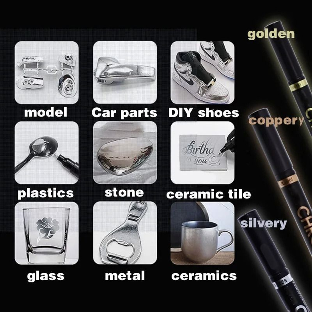 Mirror Marker Pen Set DIY Reflective Paint Pens For Car Art Craft 13