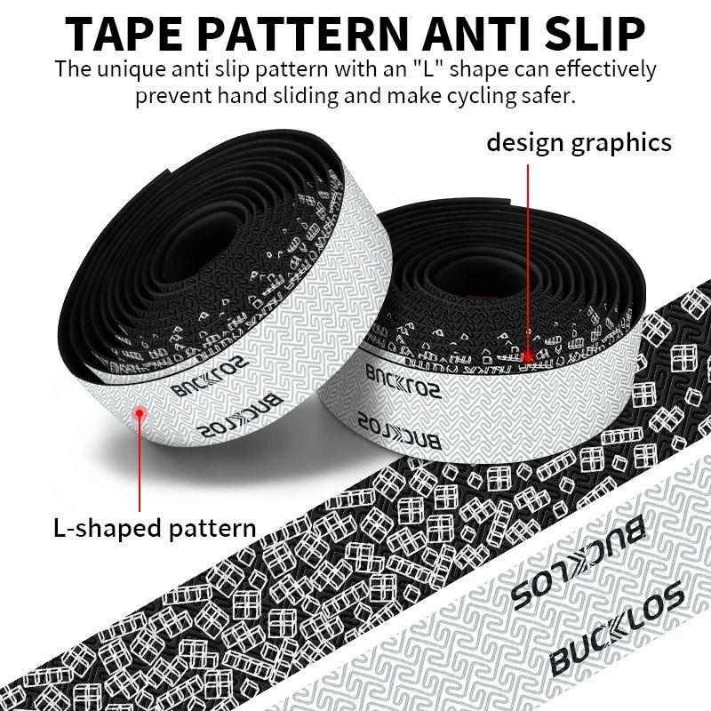Bucklos Bicycle Handlebar Tape PU EVA Shock Absorption Grip Wrap 4