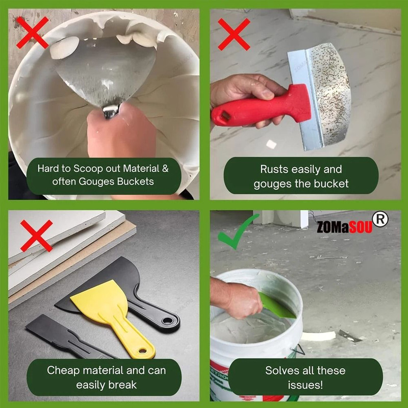 Curved Bucket Scoop Scraper And Putty Knife For Drywall And Plaster 3