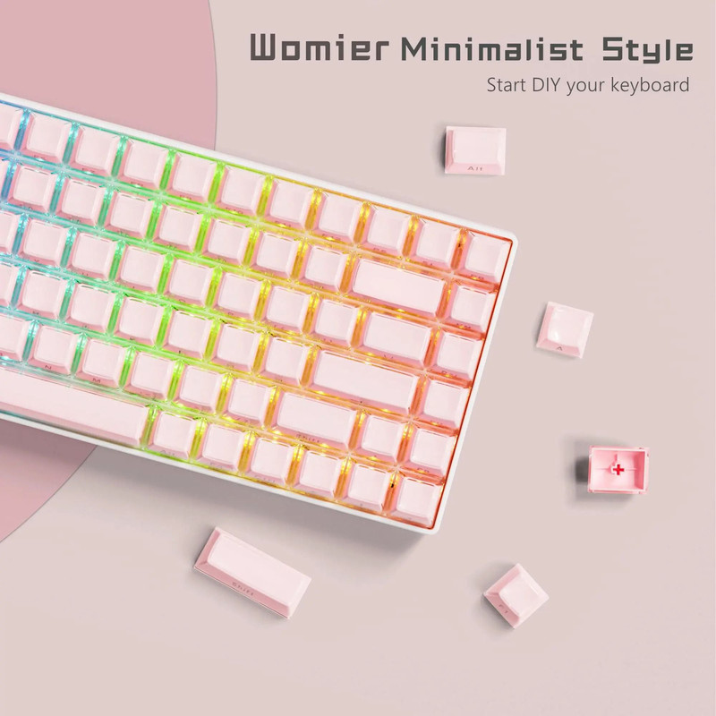 OEM Profile Pink Jello Crystal Keycap Set For MX Switches 2