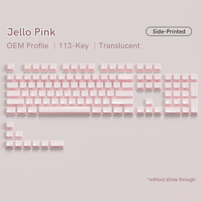 OEM Profile Pink Jello Crystal Keycap Set For MX Switches 12