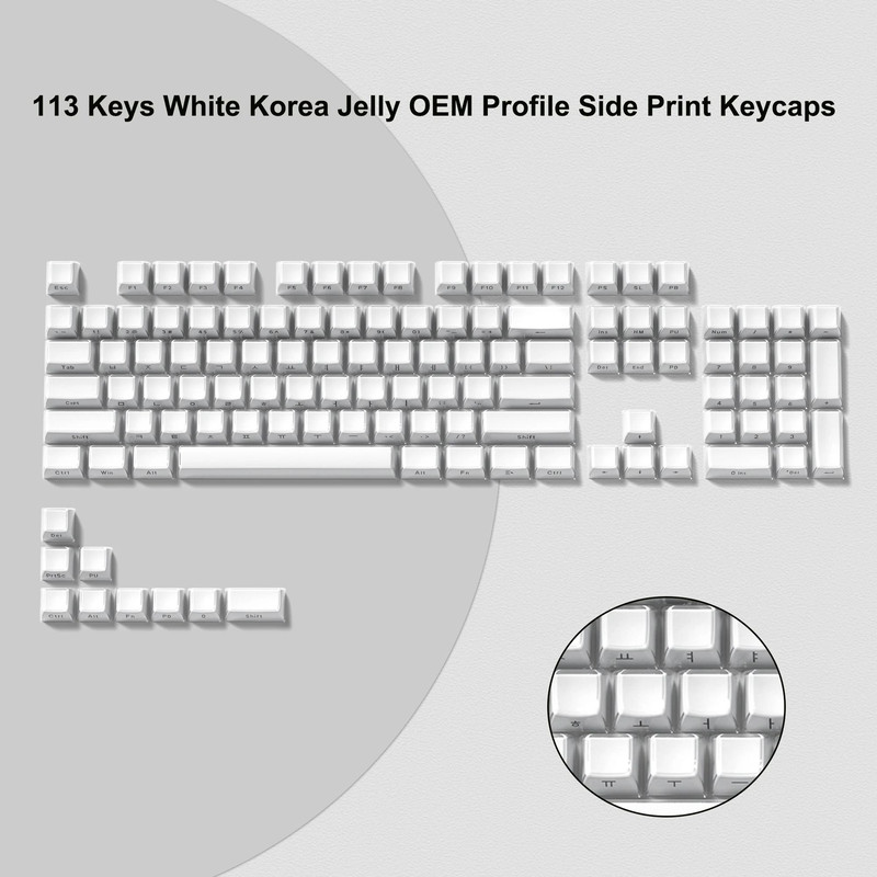 OEM Profile Pink Jello Crystal Keycap Set For MX Switches 15