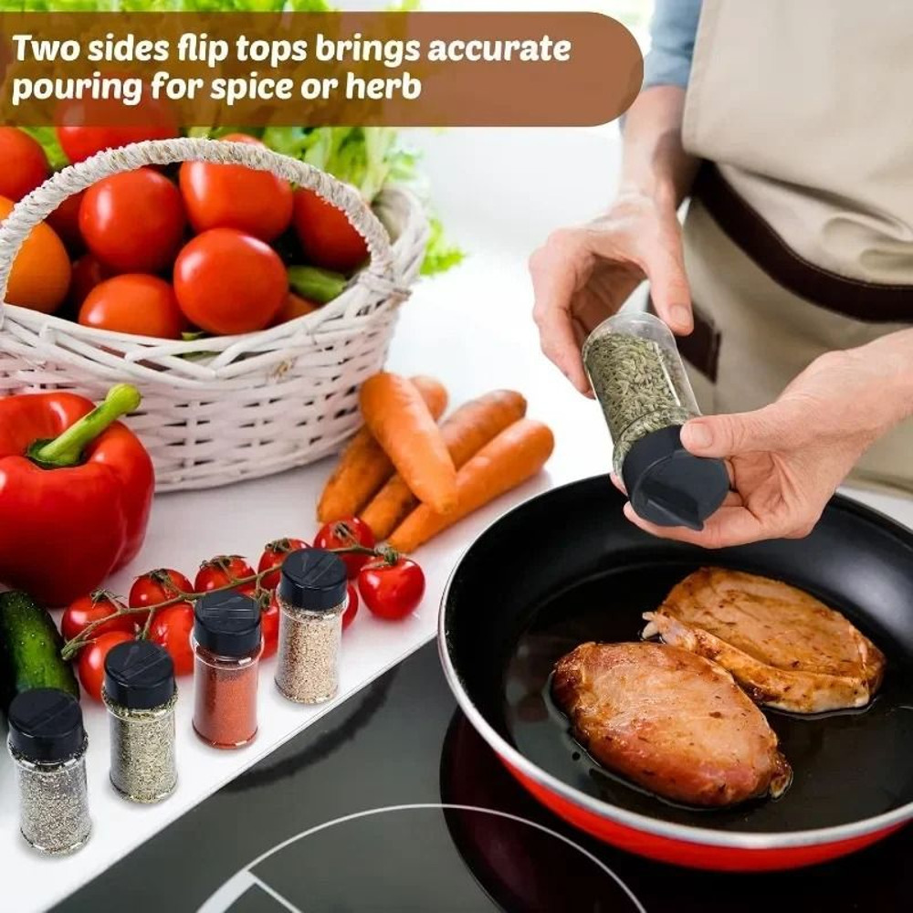 Clear Plastic Spice Bottle Set For Salt And Pepper 2