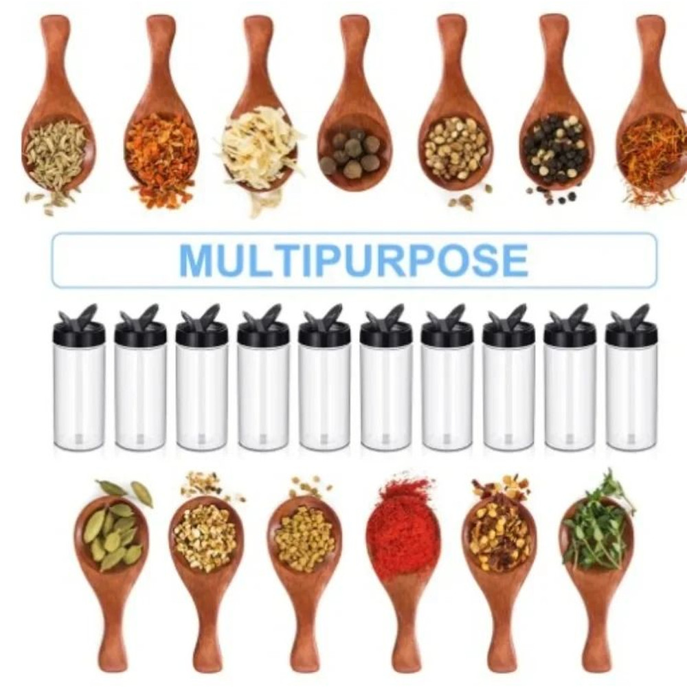 Clear Plastic Spice Bottle Set For Salt And Pepper 4