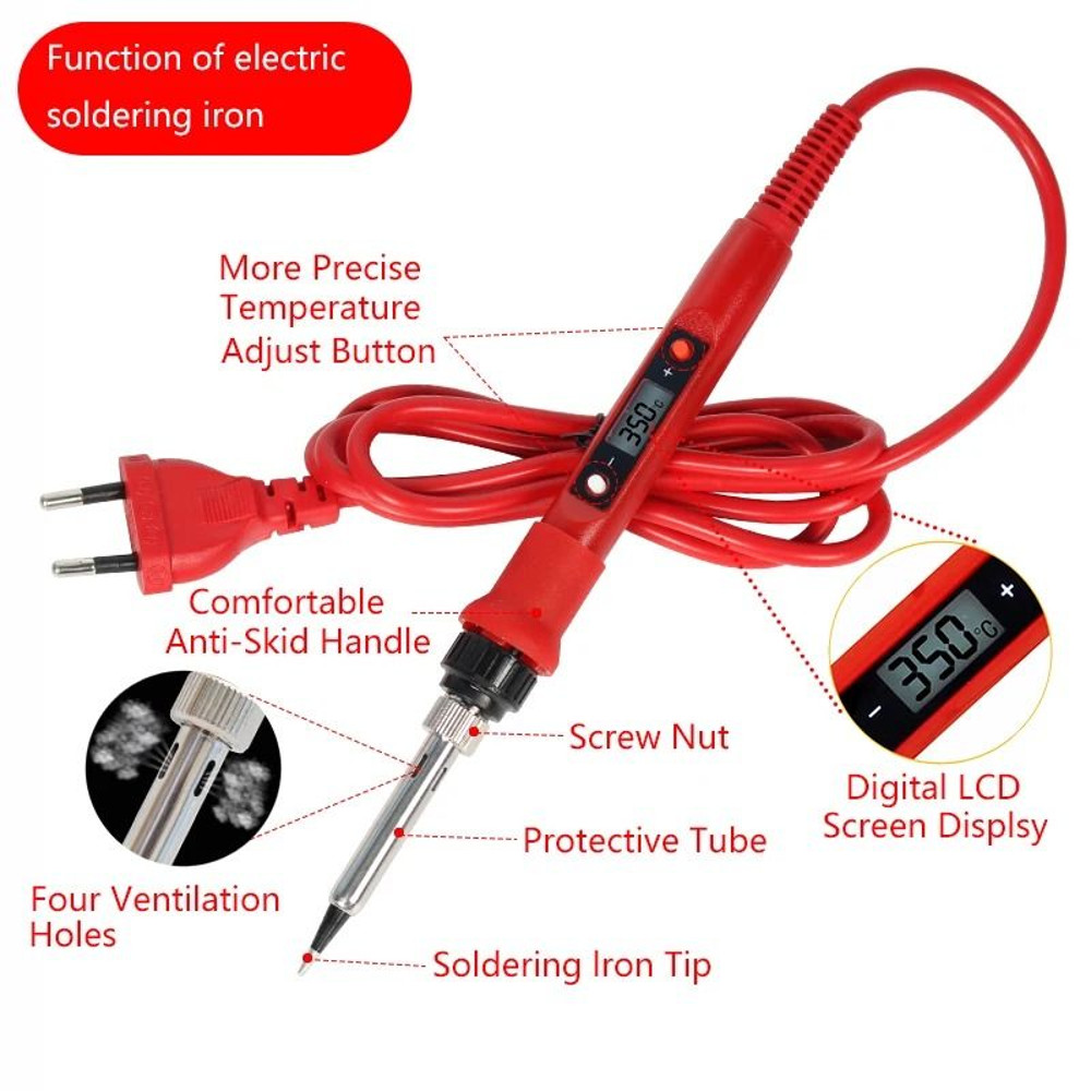 Temperature Electric Soldering Iron Kit 80W LCD  Multimeter Tool Set 2