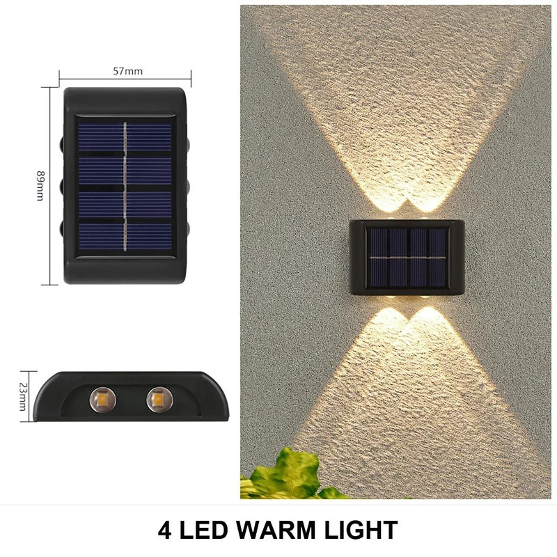 Outdoor Solar Wall Lamp Waterproof Up And Down Light 9