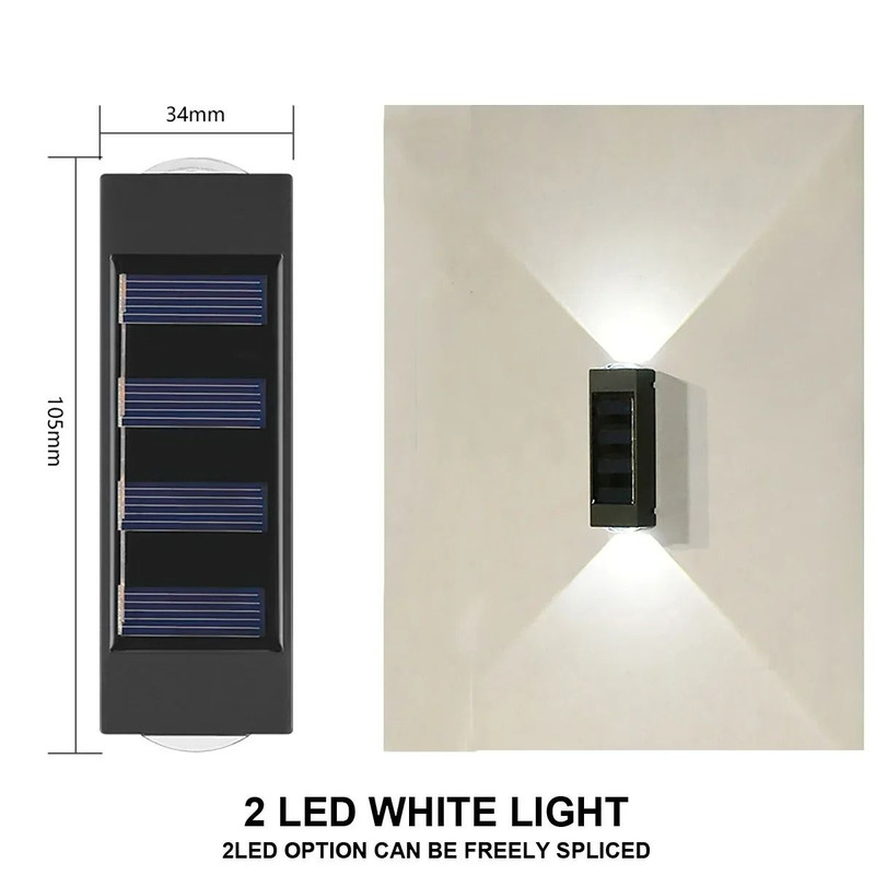Outdoor Solar Wall Lamp Waterproof Up And Down Light 6