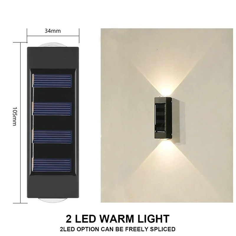 Outdoor Solar Wall Lamp Waterproof Up And Down Light 7