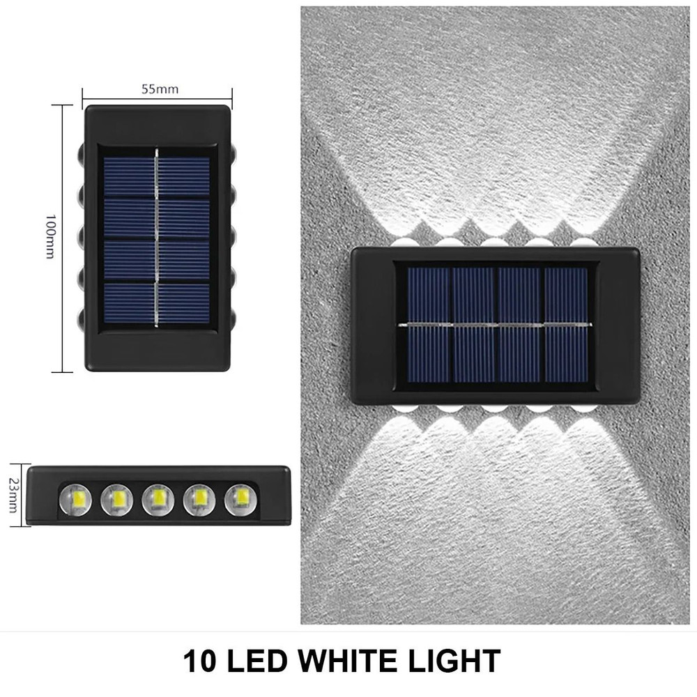 Outdoor Solar Wall Lamp Waterproof Up And Down Light 12