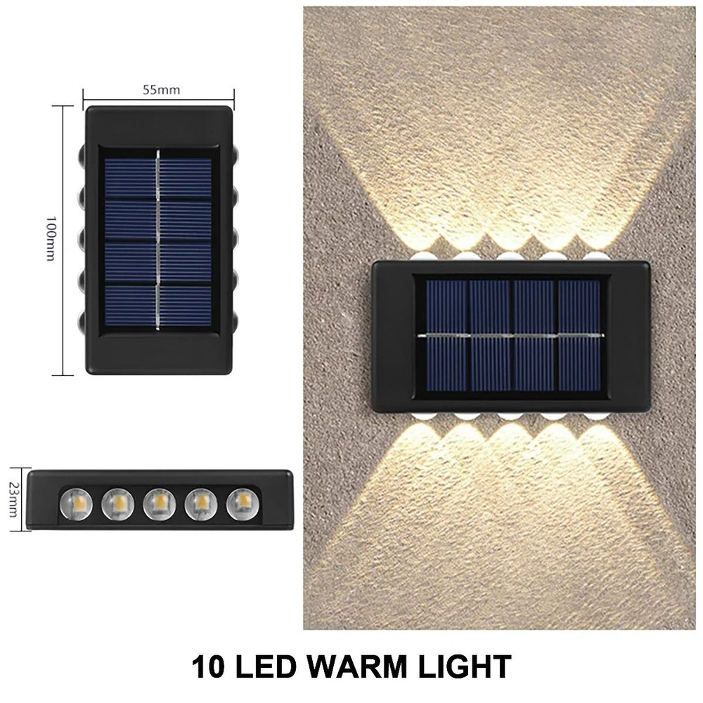 Outdoor Solar Wall Lamp Waterproof Up And Down Light 13