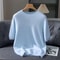 Mink Cashmere Knit Short Sleeve Sweater For Men 2