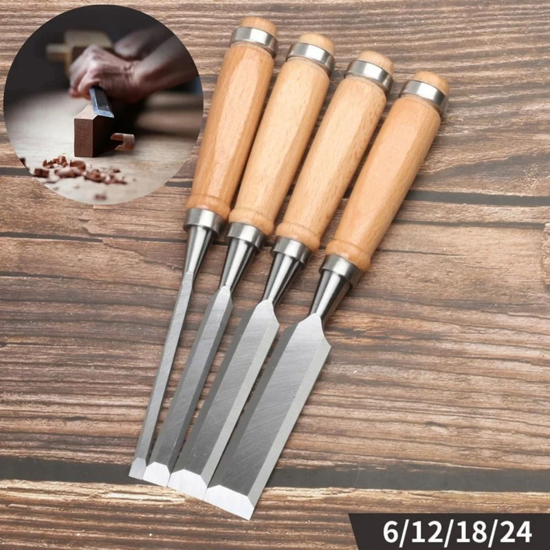 Wood Carving Chisel Set 8 12 16 20 Mm Beech Handle 0