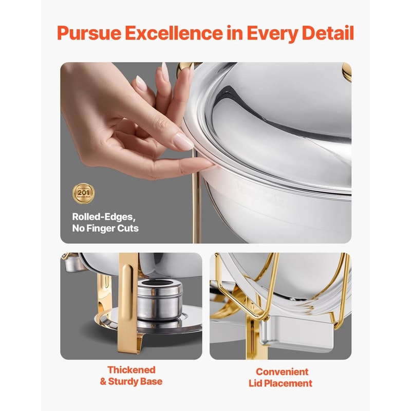 SucceBuy 4 Pack Chafing Dish Buffet Set Stainless Steel 3