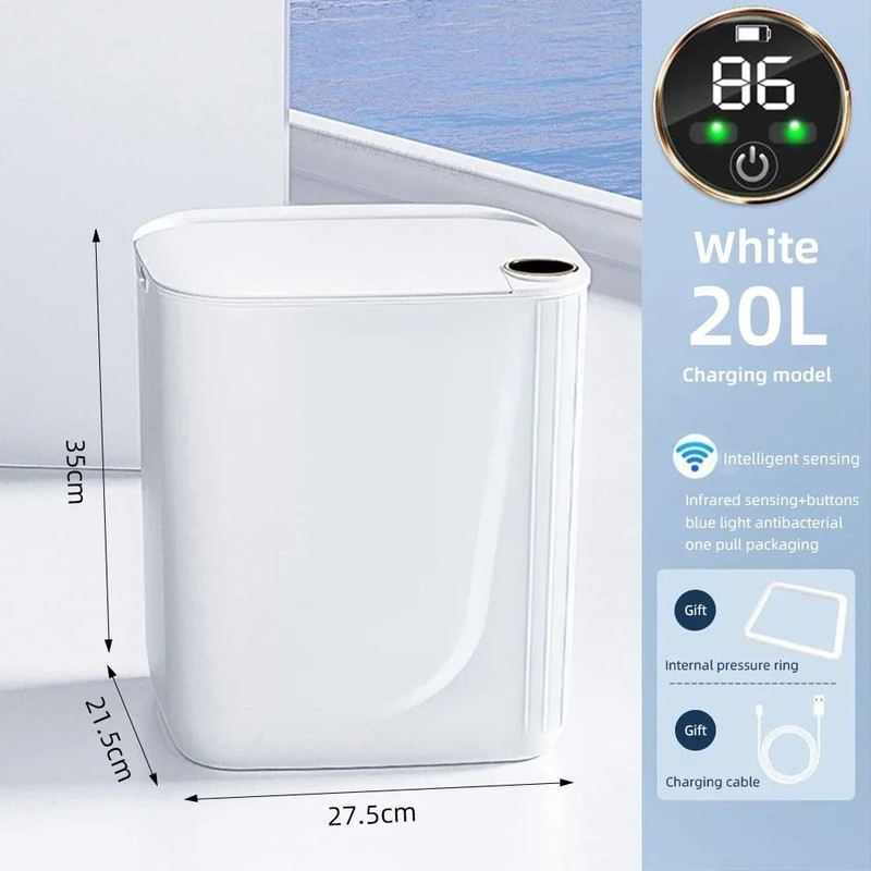 20L Smart Sensor Trash Can With Type C Charging And Display 6
