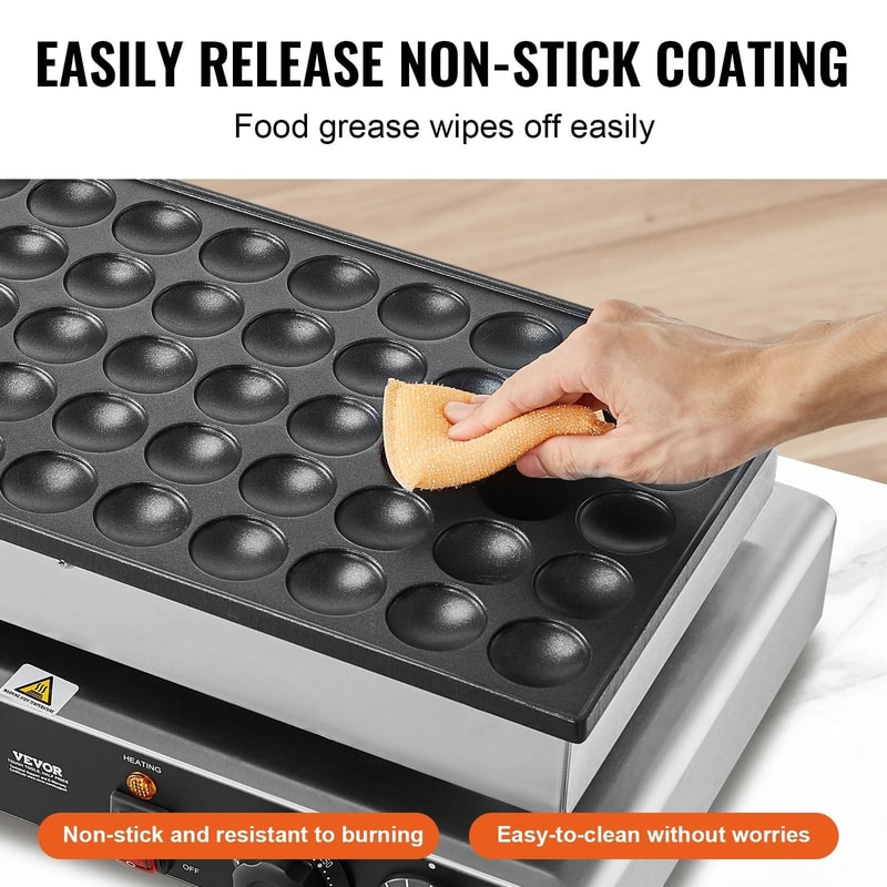 SucceBuy 50 Piece Mini Dutch Pancake Maker With Dual Temperature And Timer Control 2