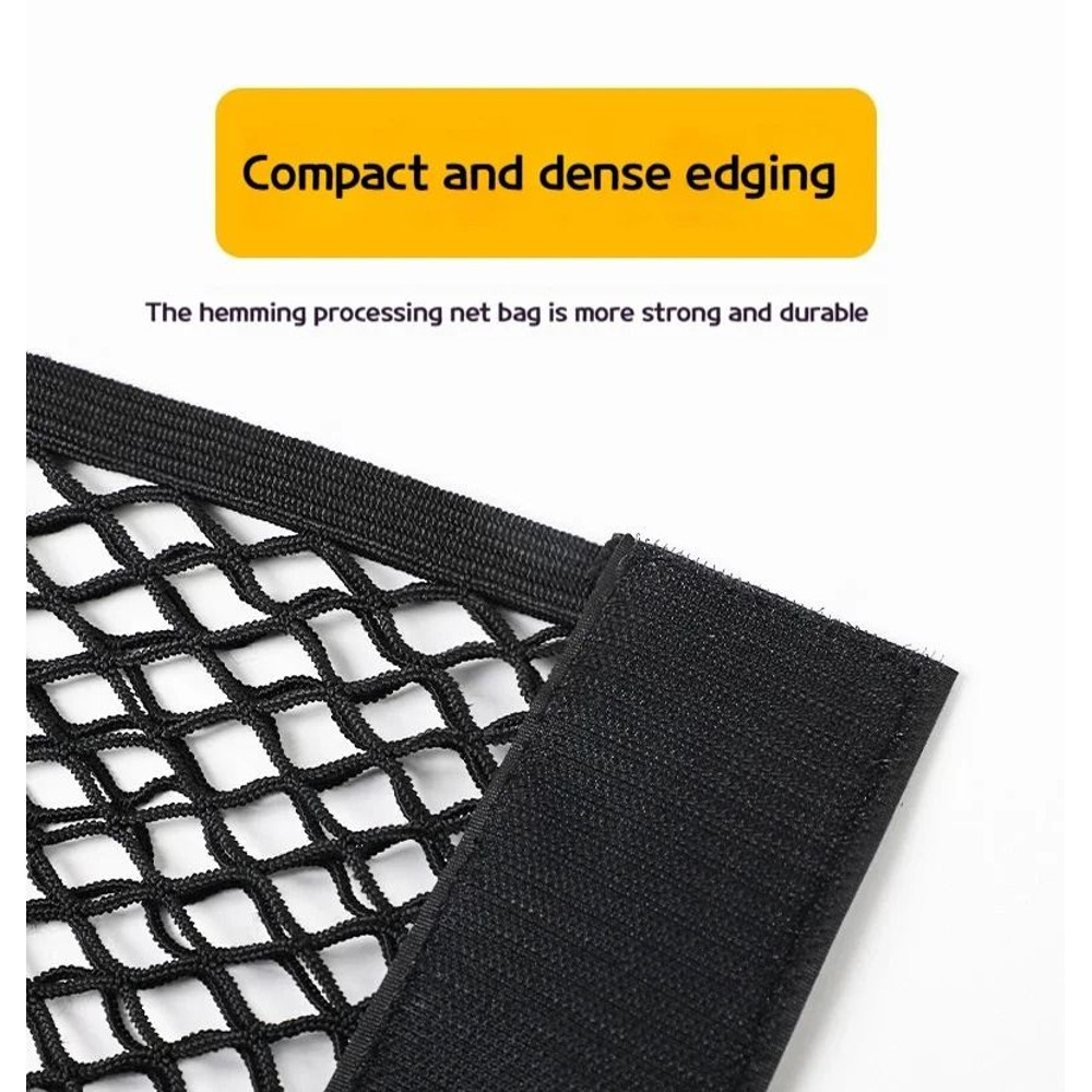 Car Trunk Storage Bag Mesh Net With Double Stretch And Velcro 5