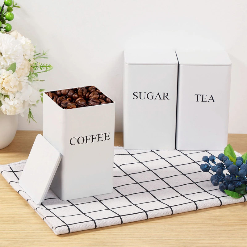 3 Pcs Coffee Bean Storage Canisters Vacuum Sealed Jars 9