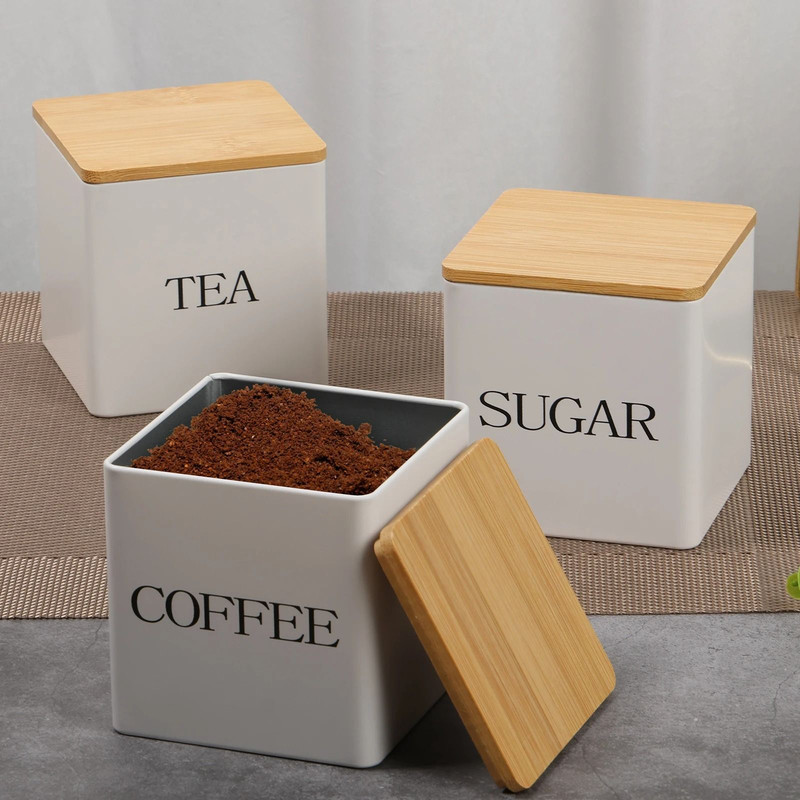 3 Pcs Coffee Bean Storage Canisters Vacuum Sealed Jars 6