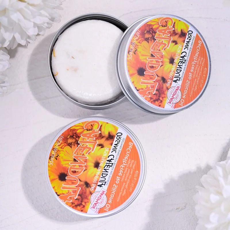 Calendula Plant Shampoo Soap Bar Silicone Free Deep Cleansing Hair Care 1