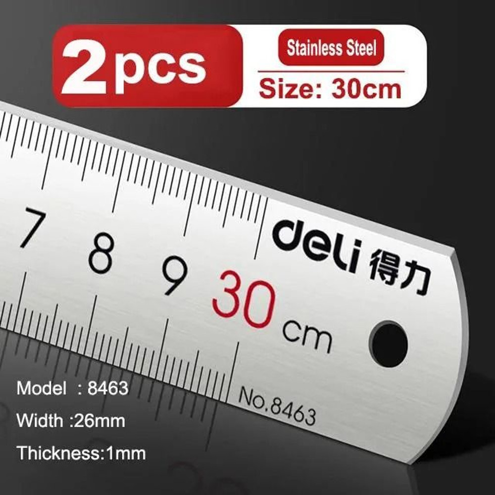 Deli Stainless Steel Ruler Straight Edge Measuring Tool 11