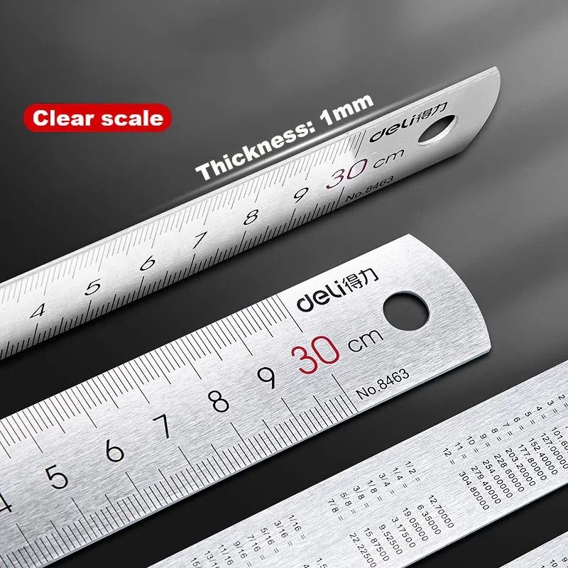Deli Stainless Steel Ruler Straight Edge Measuring Tool 1