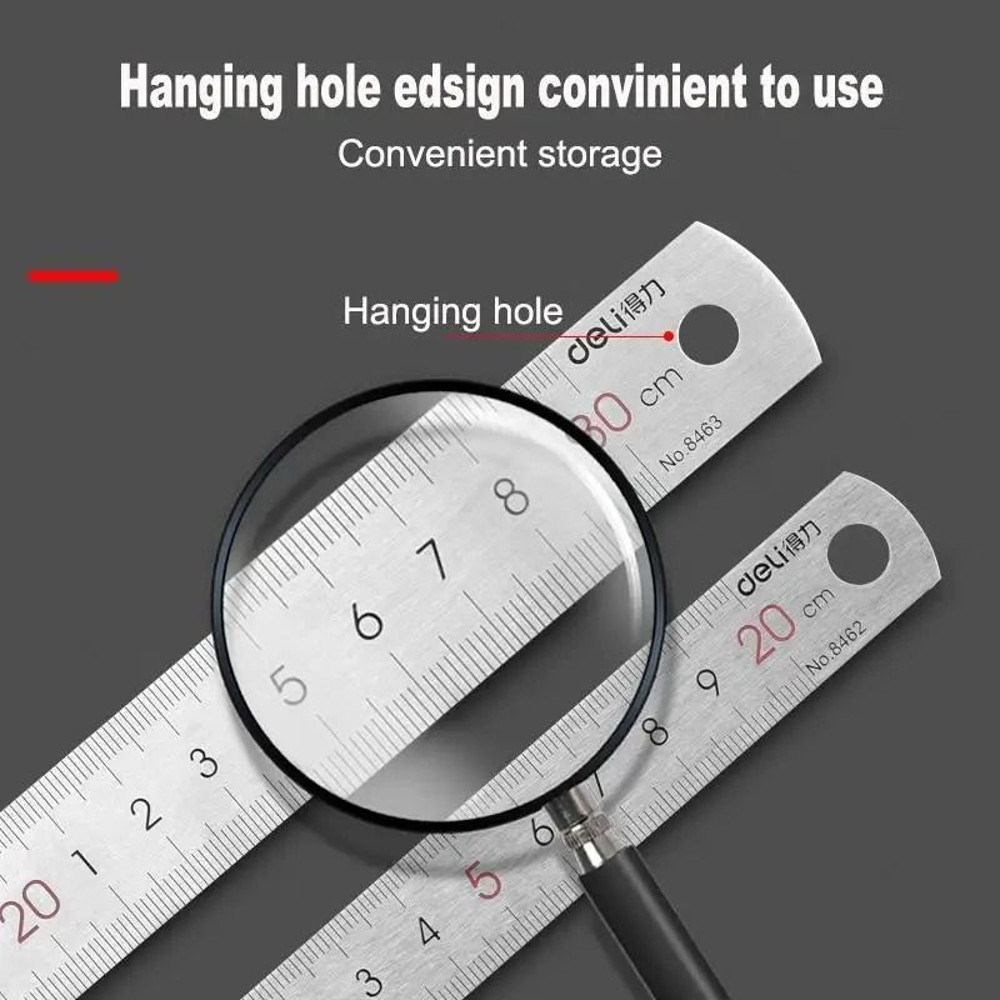 Deli Stainless Steel Ruler Straight Edge Measuring Tool 4