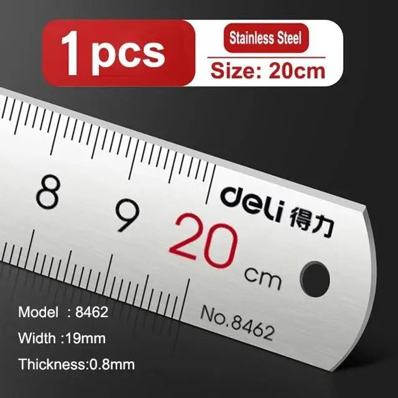 Deli Stainless Steel Ruler Straight Edge Measuring Tool 7
