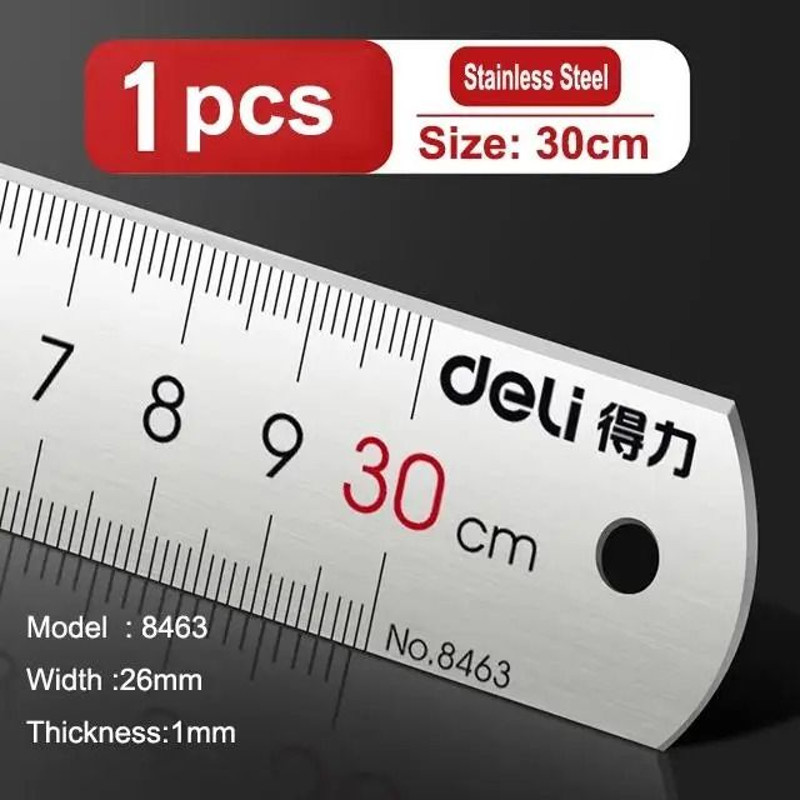 Deli Stainless Steel Ruler Straight Edge Measuring Tool 8