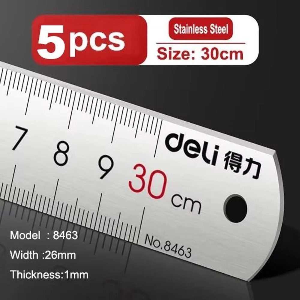 Deli Stainless Steel Ruler Straight Edge Measuring Tool 14