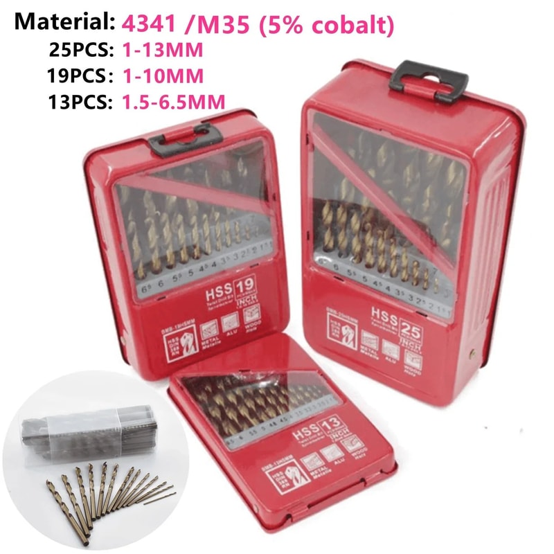 HSS Titanium Coated Drill Bit Set For Metal And Woodworking 0