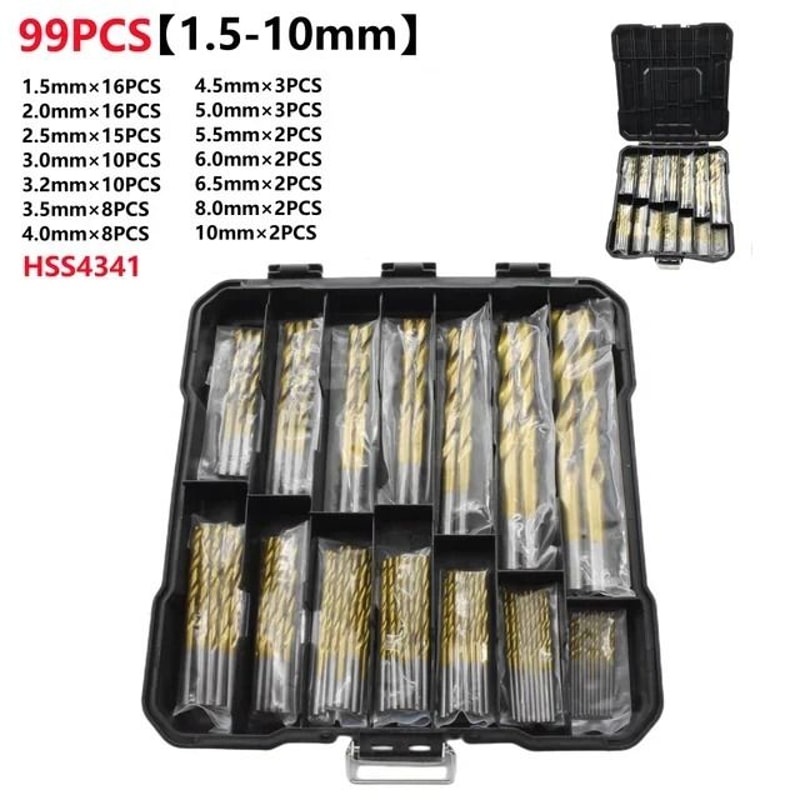 HSS Titanium Coated Drill Bit Set For Metal And Woodworking 7